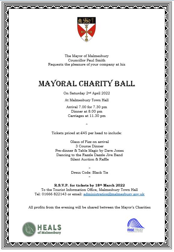 Mayor's Charity Ball - Saturday 2nd April 2022
